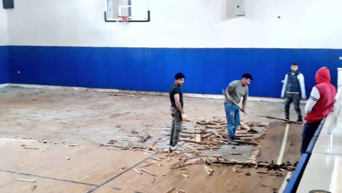 Çaybaşı Anadolu İmam Hatip Lisesi Kapalı Spor Salonu Zemin Tadilatı